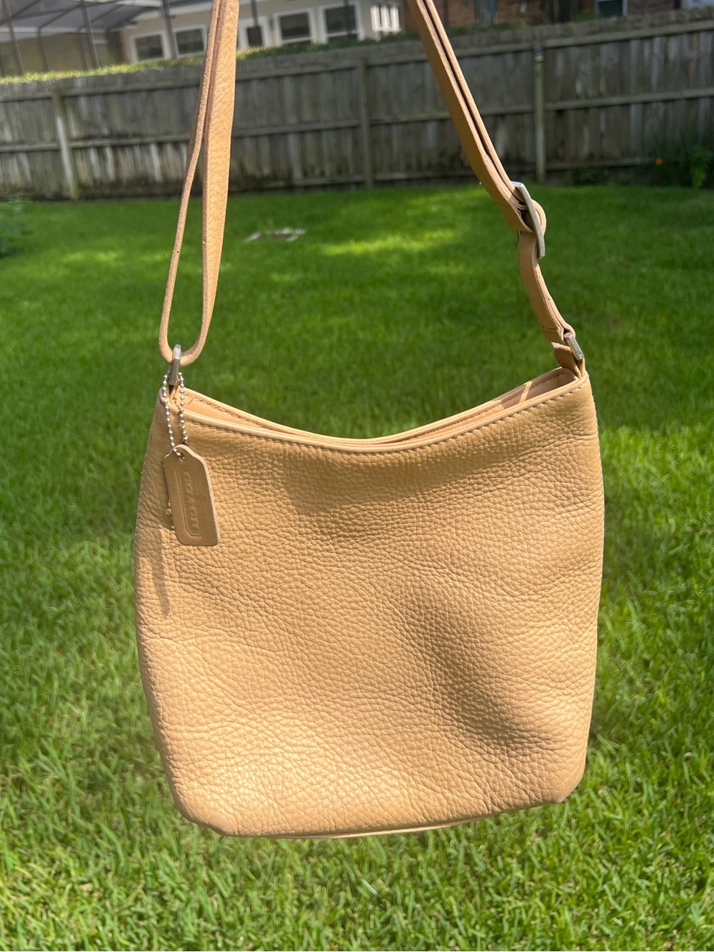 Coach Hudson Bucket 6803 Birch color pebbled leather from 1998